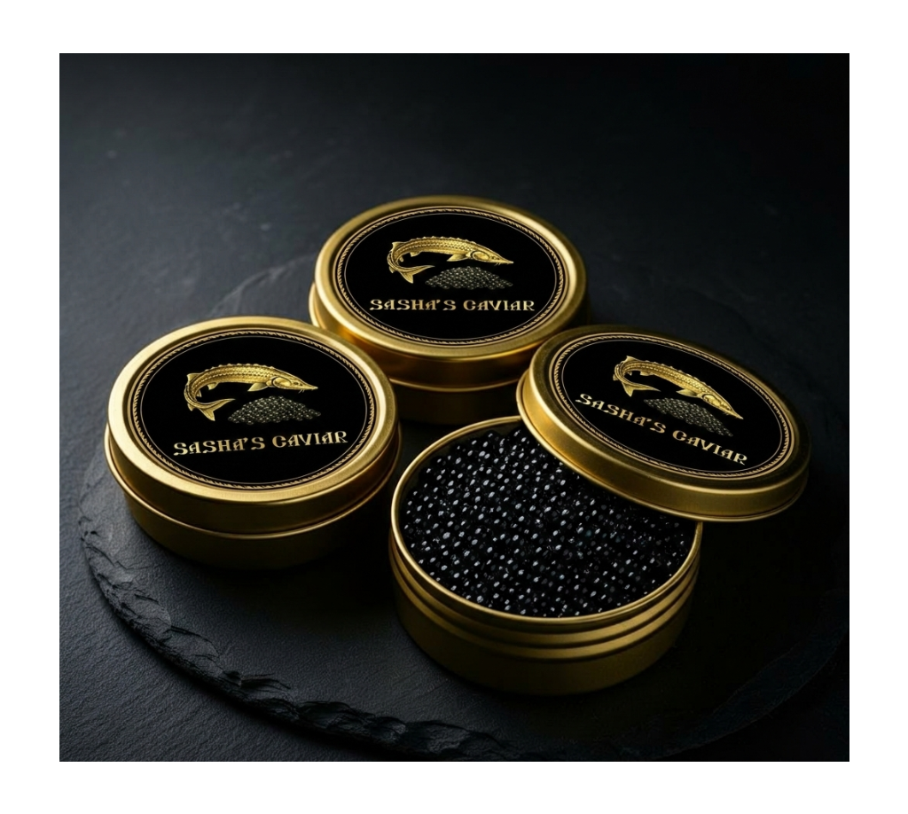 Sasha's caviar luxury tin
