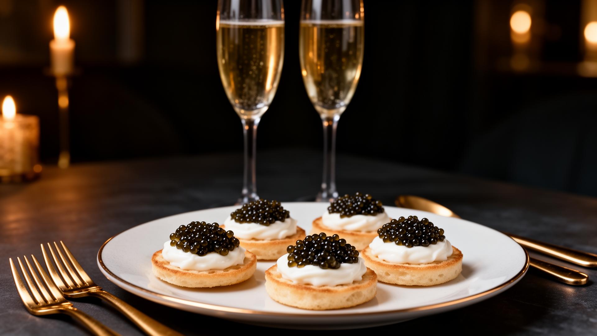 Caviar blinis & champagne
